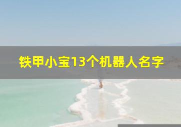 铁甲小宝13个机器人名字