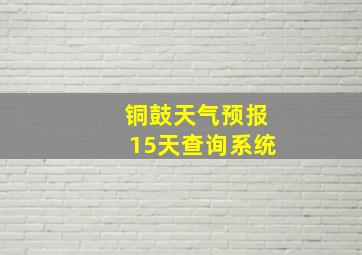 铜鼓天气预报15天查询系统