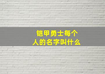 铠甲勇士每个人的名字叫什么