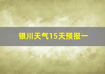 银川天气15天预报一