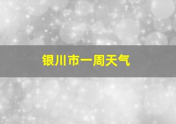 银川市一周天气