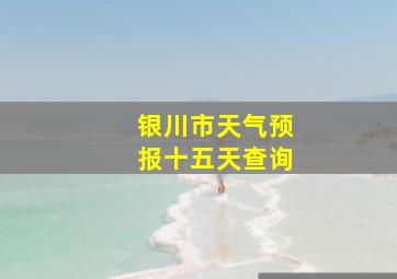 银川市天气预报十五天查询