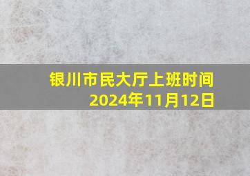 银川市民大厅上班时间2024年11月12日