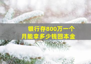 银行存800万一个月能拿多少钱回本金