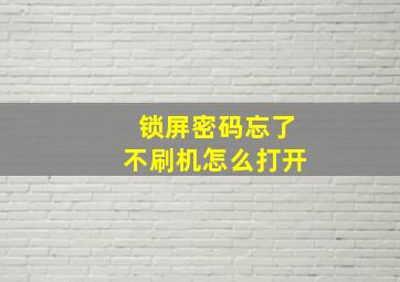 锁屏密码忘了不刷机怎么打开