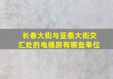 长春大街与亚泰大街交汇处的电梯房有哪些单位