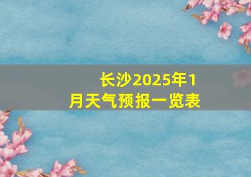 长沙2025年1月天气预报一览表