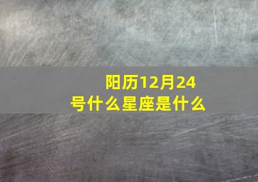 阳历12月24号什么星座是什么