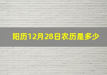 阳历12月28日农历是多少