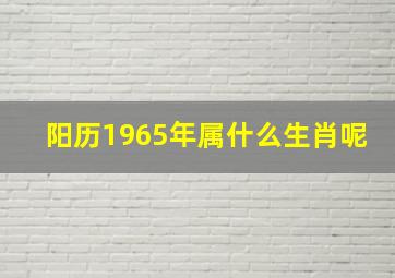 阳历1965年属什么生肖呢