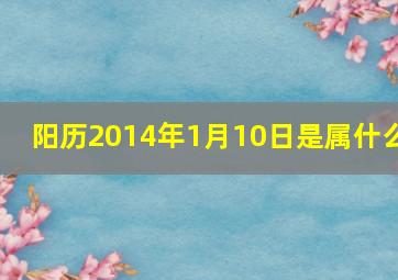 阳历2014年1月10日是属什么