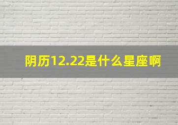 阴历12.22是什么星座啊