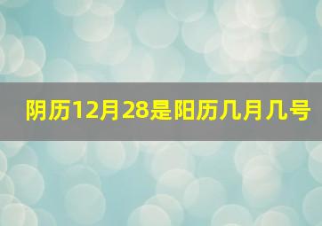 阴历12月28是阳历几月几号