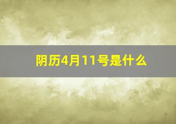 阴历4月11号是什么