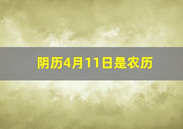 阴历4月11日是农历