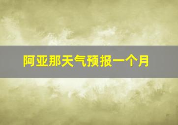 阿亚那天气预报一个月