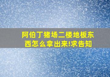 阿伯丁猪场二楼地板东西怎么拿出来!求告知