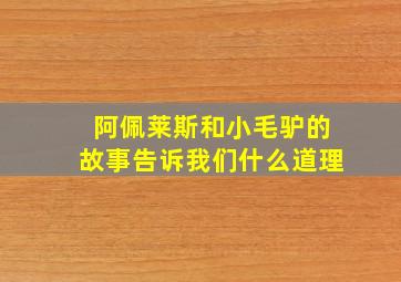 阿佩莱斯和小毛驴的故事告诉我们什么道理