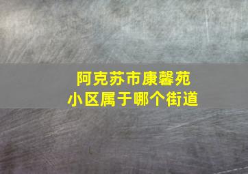 阿克苏市康馨苑小区属于哪个街道