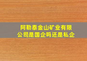 阿勒泰金山矿业有限公司是国企吗还是私企