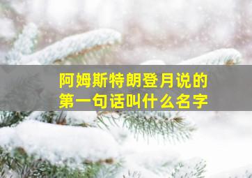 阿姆斯特朗登月说的第一句话叫什么名字