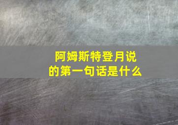 阿姆斯特登月说的第一句话是什么