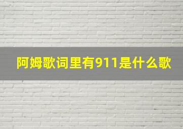 阿姆歌词里有911是什么歌