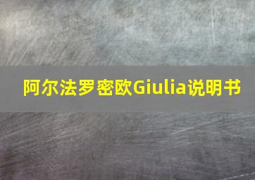 阿尔法罗密欧Giulia说明书