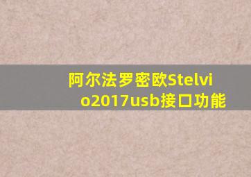 阿尔法罗密欧Stelvio2017usb接口功能