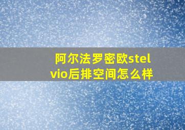 阿尔法罗密欧stelvio后排空间怎么样