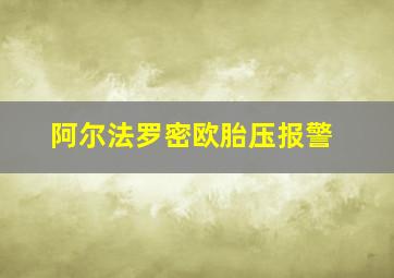 阿尔法罗密欧胎压报警