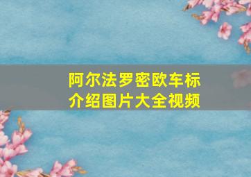 阿尔法罗密欧车标介绍图片大全视频