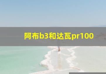 阿布b3和达瓦pr100