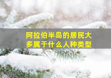 阿拉伯半岛的居民大多属于什么人种类型