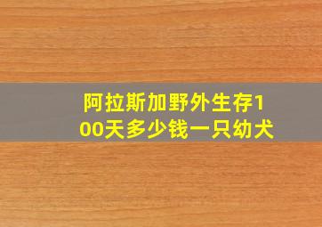 阿拉斯加野外生存100天多少钱一只幼犬