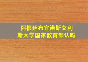 阿根廷布宜诺斯艾利斯大学国家教育部认吗