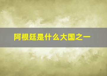 阿根廷是什么大国之一