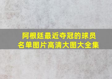 阿根廷最近夺冠的球员名单图片高清大图大全集