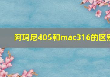 阿玛尼405和mac316的区别