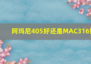 阿玛尼405好还是MAC316好