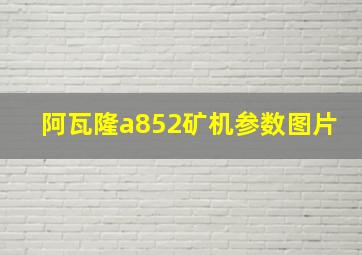 阿瓦隆a852矿机参数图片