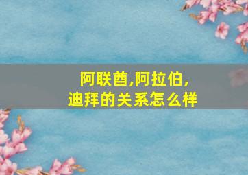 阿联酋,阿拉伯,迪拜的关系怎么样