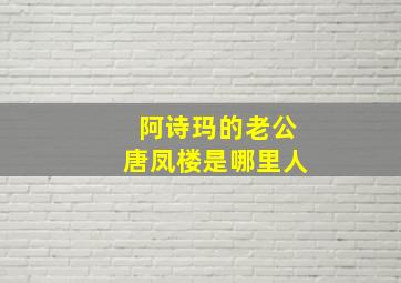 阿诗玛的老公唐凤楼是哪里人