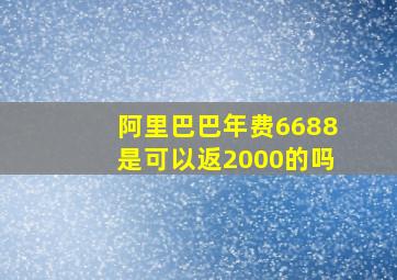 阿里巴巴年费6688是可以返2000的吗