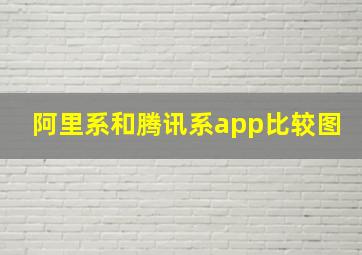 阿里系和腾讯系app比较图