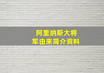 阿里纳斯大将军由来简介资料