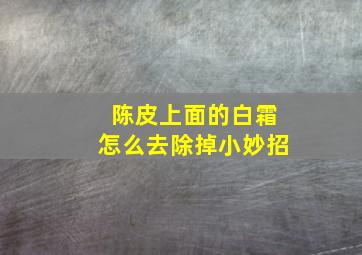 陈皮上面的白霜怎么去除掉小妙招