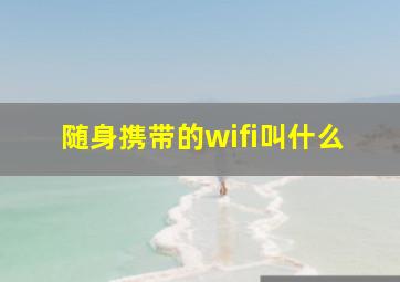 随身携带的wifi叫什么