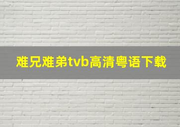 难兄难弟tvb高清粤语下载