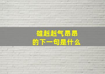 雄赳赳气昂昂的下一句是什么